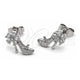 White Gold Filled Stud Earring, Shoes and Flower Design, with White Cubic Zirconia and White Micro Pave, Polished, Rhodium Finish, 02.344.0228