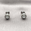 Rhodium Gold Filled Stud Earring, Cluster Design, with White Cubic Zirconia and White Micro Pave, Polished, Rhodium Finish, 02.344.0230