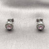 Rhodium Gold Filled Stud Earring, Cluster Design, with Pink Cubic Zirconia and White Micro Pave, Polished, Rhodium Finish, 02.344.0230.1