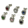 Rhodium Gold Filled Stud Earring, Cluster Design, with Black Cubic Zirconia and White Micro Pave, Polished, Rhodium Finish, 02.344.0230.2