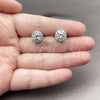 Rhodium Gold Filled Stud Earring, Cluster Design, with White Cubic Zirconia, Polished, Rhodium Finish, 02.344.0231