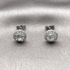 Rhodium Gold Filled Stud Earring, Cluster Design, with White Cubic Zirconia, Polished, Rhodium Finish, 02.344.0231