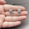 Rhodium Gold Filled Stud Earring, Cluster Design, with Pink and White Cubic Zirconia, Polished, Rhodium Finish, 02.344.0231.1