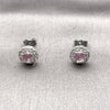 Rhodium Gold Filled Stud Earring, Cluster Design, with Pink and White Cubic Zirconia, Polished, Rhodium Finish, 02.344.0231.1