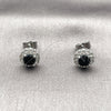 Rhodium Gold Filled Stud Earring, Cluster Design, with Black and White Cubic Zirconia, Polished, Rhodium Finish, 02.344.0231.2