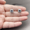 Rhodium Gold Filled Stud Earring, Cluster Design, with Amethyst and White Cubic Zirconia, Polished, Rhodium Finish, 02.344.0231.4