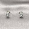 Rhodium Gold Filled Stud Earring, Baguette Design, with White Cubic Zirconia, Polished, Rhodium Finish, 02.344.0233