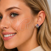 Rhodium Gold Filled Stud Earring, Four-leaf Clover Design, with Multicolor Cubic Zirconia, Polished, Rhodium Finish, 02.344.0234