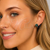 Rhodium Gold Filled Stud Earring, Flower Design, with Green Cubic Zirconia, Polished, Rhodium Finish, 02.344.0159.4