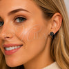 Rhodium Gold Filled Stud Earring, Flower Design, with Black Cubic Zirconia, Polished, Rhodium Finish, 02.344.0159.5