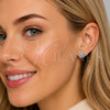 Rhodium Gold Filled Stud Earring, Flower Design, with White Cubic Zirconia, Polished, Rhodium Finish, 02.344.0159.6