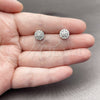 Rhodium Gold Filled Stud Earring, Flower Design, with White Cubic Zirconia, Polished, Rhodium Finish, 02.344.0159.6