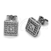 Rhodium Gold Filled Stud Earring, Cluster Design, with White Cubic Zirconia, Polished, Rhodium Finish, 02.344.0235
