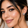 Rhodium Gold Filled Stud Earring, Cluster Design, with White Cubic Zirconia and White Micro Pave, Polished, Rhodium Finish, 02.344.0237