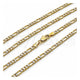 Oro Laminado Basic Necklace, Gold Filled Style Figaro Design, Polished, Two Tone, 5.222.017.1.22 (0.80 Gauge, 03 MM Thickness, 22 Inches Length)