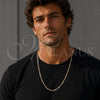Oro Laminado Basic Necklace, Gold Filled Style Figaro Design, Polished, Two Tone, 5.222.016.1.24 (100 Gauge, Thickness, 24 Inches Length)