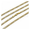 Oro Laminado Basic Necklace, Gold Filled Style Figaro Design, Polished, Two Tone, 5.222.016.1.22 (100 Gauge, Thickness, 22 Inches Length)
