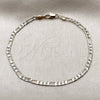 Oro Laminado Basic Bracelet, Gold Filled Style Figaro Design, Diamond Cutting Finish, Two Tone, 04.297.0002.08 (03 MM Thickness, 8 Inches Length)
