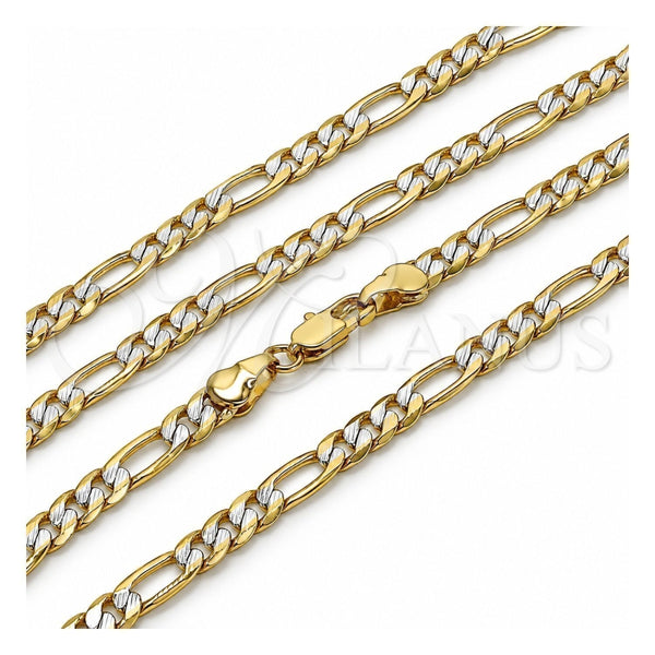 Oro Laminado Basic Necklace, Gold Filled Style Figaro Design, Polished, Two Tone, 04.297.0003.24 (05 MM Thickness, 24 Inches Length)