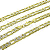Oro Laminado Fancy Necklace, Gold Filled Style Figaro Design, Diamond Cutting Finish, Two Tone, 04.297.0004.28 (Thickness, 28 Inches Length)