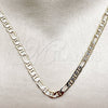 Oro Laminado Basic Necklace, Gold Filled Style Figaro and Mariner Design, Diamond Cutting Finish, Two Tone, 04.297.0005.24 (Thickness, 24 Inches Length)