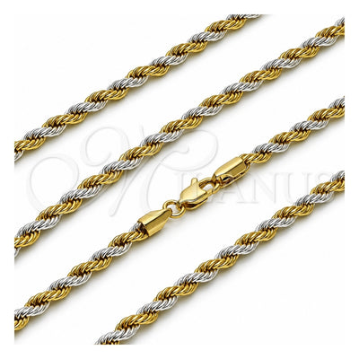 Oro Laminado Basic Necklace, Gold Filled Style Rope Design, Polished, Two Tone, 5.222.034.2.22 (04 MM Thickness, 22 Inches Length)