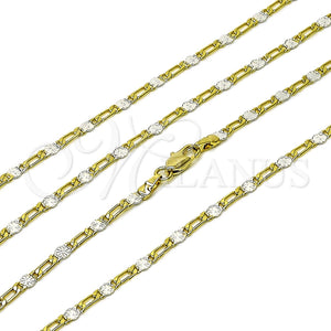 Oro Laminado Basic Necklace, Gold Filled Style Figaro Design, Polished, Two Tone, 04.297.0008.20 (03 MM Thickness, 20 Inches Length)