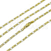 Oro Laminado Basic Necklace, Gold Filled Style Figaro Design, Polished, Two Tone, 04.297.0008.20 (03 MM Thickness, 20 Inches Length)