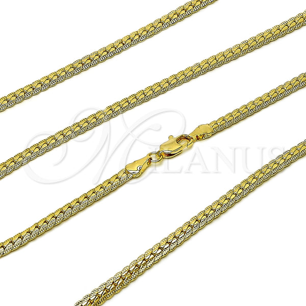 Oro Laminado Basic Necklace, Gold Filled Style Polished, Golden Finish, 04.319.0016.22 (100 Gauge, Thickness, 22 Inches Length)