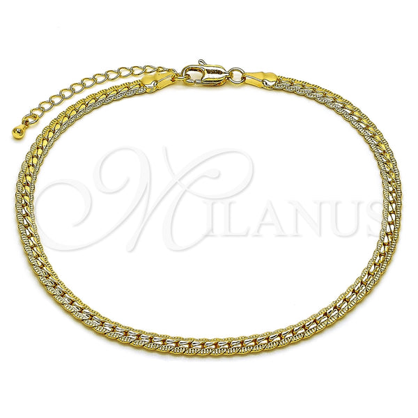 Oro Laminado Basic Anklet, Gold Filled Style Polished, Golden Finish, 04.319.0016.10 (Thickness, 10 Inches Length)