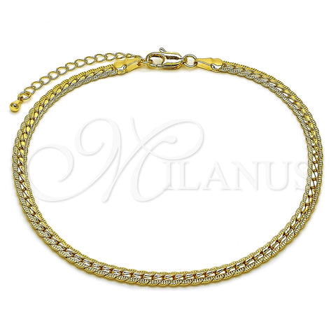Oro Laminado Basic Anklet, Gold Filled Style Polished, Golden Finish, 04.319.0016.10 (Thickness, 10 Inches Length)