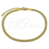 Oro Laminado Basic Anklet, Gold Filled Style Polished, Golden Finish, 04.319.0016.10 (Thickness, 10 Inches Length)