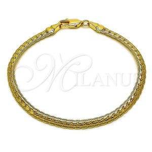 Oro Laminado Basic Bracelet, Gold Filled Style Polished, Golden Finish, 04.319.0016.07 (100 Gauge, Thickness, 8 Inches Length)