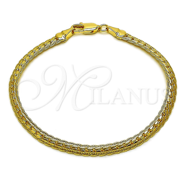 Oro Laminado Basic Bracelet, Gold Filled Style Polished, Golden Finish, 04.319.0016.07 (100 Gauge, Thickness, 8 Inches Length)