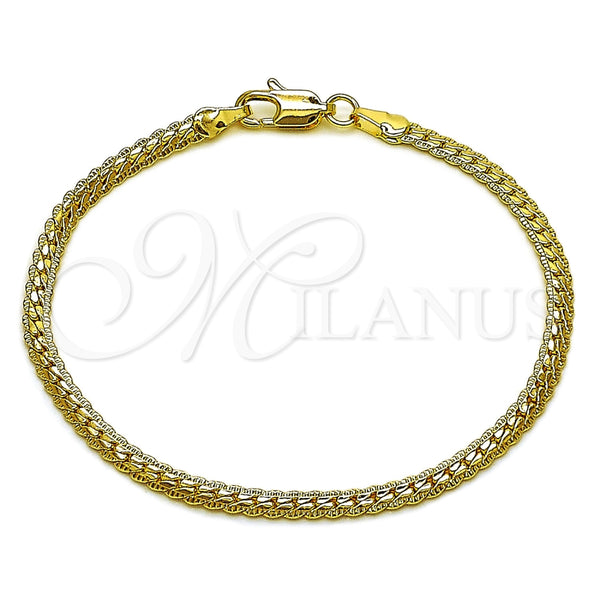Oro Laminado Basic Bracelet, Gold Filled Style Polished, Golden Finish, 04.213.0294.07 (0.80 Gauge, 03 MM Thickness, 8 Inches Length)