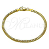 Oro Laminado Basic Bracelet, Gold Filled Style Polished, Golden Finish, 04.213.0294.07 (0.80 Gauge, 03 MM Thickness, 8 Inches Length)