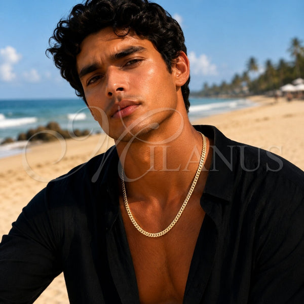 Oro Laminado Basic Necklace, Gold Filled Style Concave Cuban Design, Polished, Golden Finish, 04.213.0344.22 (120 Gauge, Thickness, 22 Inches Length)