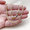 Oro Laminado Basic Necklace, Gold Filled Style Concave Cuban Design, Polished, Golden Finish, 04.213.0344.22 (120 Gauge, Thickness, 22 Inches Length)