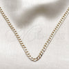 Oro Laminado Basic Necklace, Gold Filled Style Concave Cuban Design, Polished, Golden Finish, 04.213.0344.22 (120 Gauge, Thickness, 22 Inches Length)