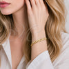 Oro Laminado Basic Bracelet, Gold Filled Style Concave Cuban Design, Polished, Golden Finish, 04.213.0356.07 (120 Gauge, Thickness, 8 Inches Length)