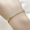 Oro Laminado Basic Bracelet, Gold Filled Style Concave Cuban Design, Polished, Golden Finish, 04.213.0356.07 (120 Gauge, Thickness, 8 Inches Length)