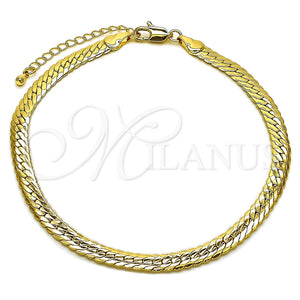 Oro Laminado Basic Anklet, Gold Filled Style Polished, Golden Finish, 04.319.0017.10 (100 Gauge, Thickness, 10 Inches Length)