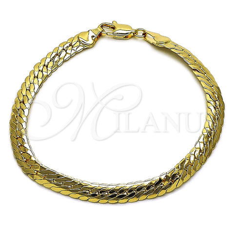 Oro Laminado Basic Bracelet, Gold Filled Style Polished, Golden Finish, 04.319.0017.07 (100 Gauge, Thickness, 8 Inches Length)