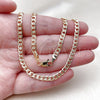 Oro Laminado Basic Necklace, Gold Filled Style Curb Design, Diamond Cutting Finish, Golden Finish, 04.319.0018.22 (100 Gauge, Thickness, 22 Inches Length)