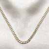 Oro Laminado Basic Necklace, Gold Filled Style Curb Design, Diamond Cutting Finish, Golden Finish, 04.319.0018.22 (100 Gauge, Thickness, 22 Inches Length)