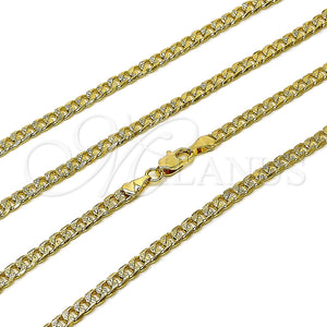 Oro Laminado Basic Necklace, Gold Filled Style Curb Design, Diamond Cutting Finish, Golden Finish, 04.319.0018.22 (100 Gauge, Thickness, 22 Inches Length)