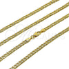 Oro Laminado Basic Necklace, Gold Filled Style Curb Design, Diamond Cutting Finish, Golden Finish, 04.319.0018.22 (100 Gauge, Thickness, 22 Inches Length)