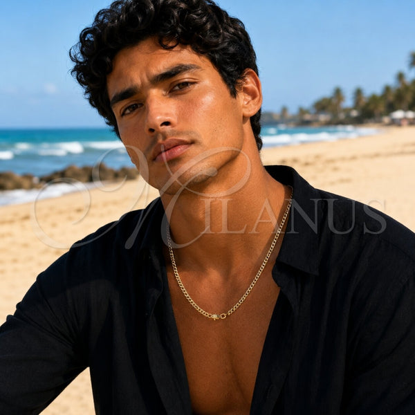 Oro Laminado Basic Necklace, Gold Filled Style Miami Cuban Design, Polished, Golden Finish, 04.319.0019.22 (120 Gauge, Thickness, 22 Inches Length)
