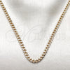 Oro Laminado Basic Necklace, Gold Filled Style Miami Cuban Design, Polished, Golden Finish, 04.319.0019.22 (120 Gauge, Thickness, 22 Inches Length)