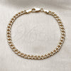 Oro Laminado Basic Bracelet, Gold Filled Style Miami Cuban Design, Polished, Golden Finish, 04.319.0019.07 (120 Gauge, Thickness, 8 Inches Length)